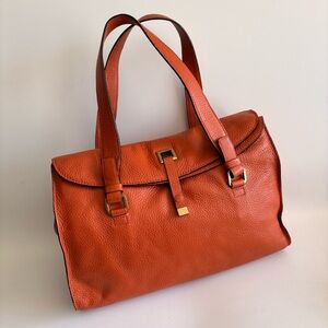 Adrienne Vittadini Orange Leather Shoulder Bag